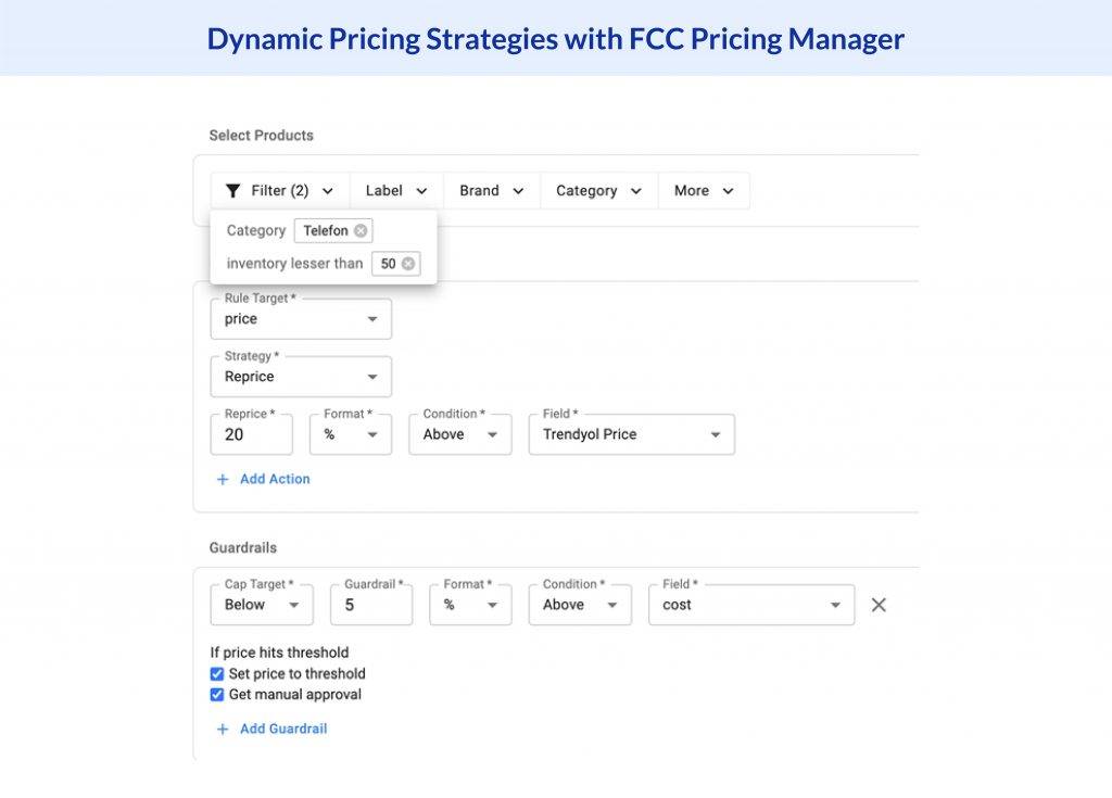 Set Dynamic Pricing Strategies with FCC Pricing Manager